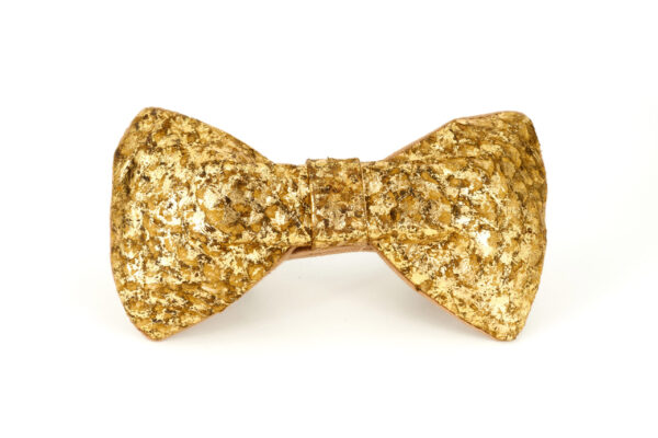 Barschleder Fliege Gold Braun Metallic D2